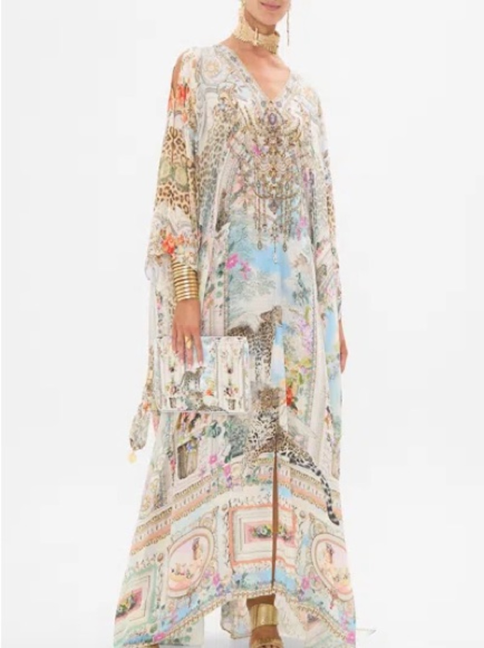 Split Front And Sleeve Kaftan We Always Have Alexandria In Multi New, $949